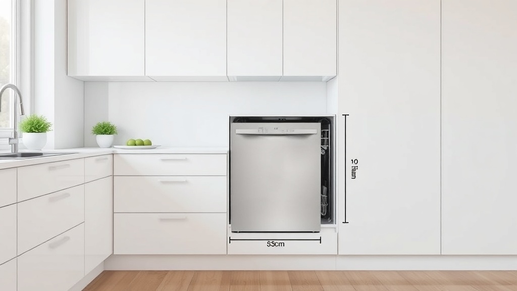 주방 하부장 공간의 가로, 세로, 깊이를 줄자로 정밀하게 측정하고 있는 모습